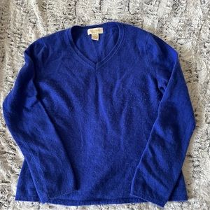 V-neck Royal Blue Cashmere sweater